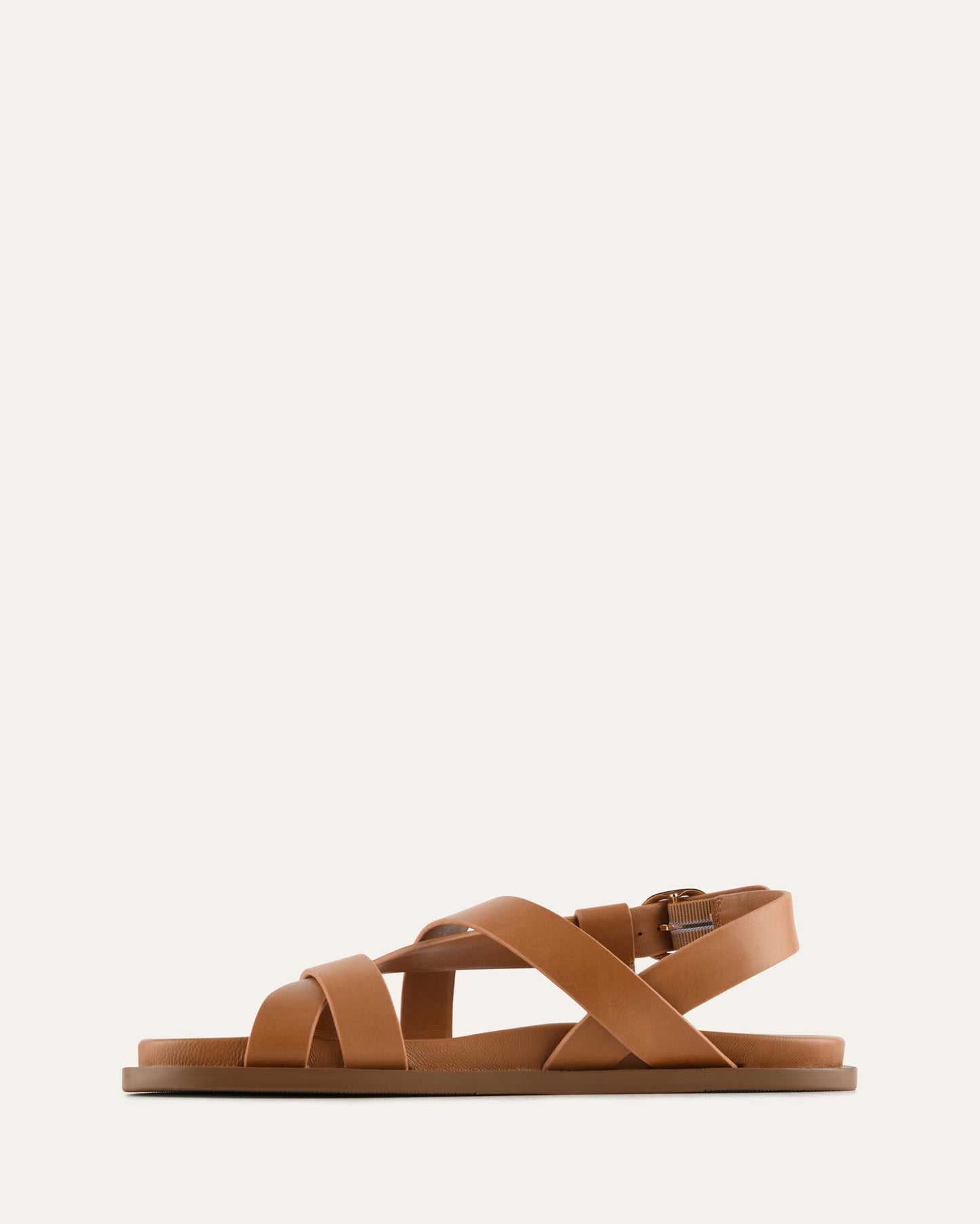 FALCON FLAT SANDALS TAN LEATHER