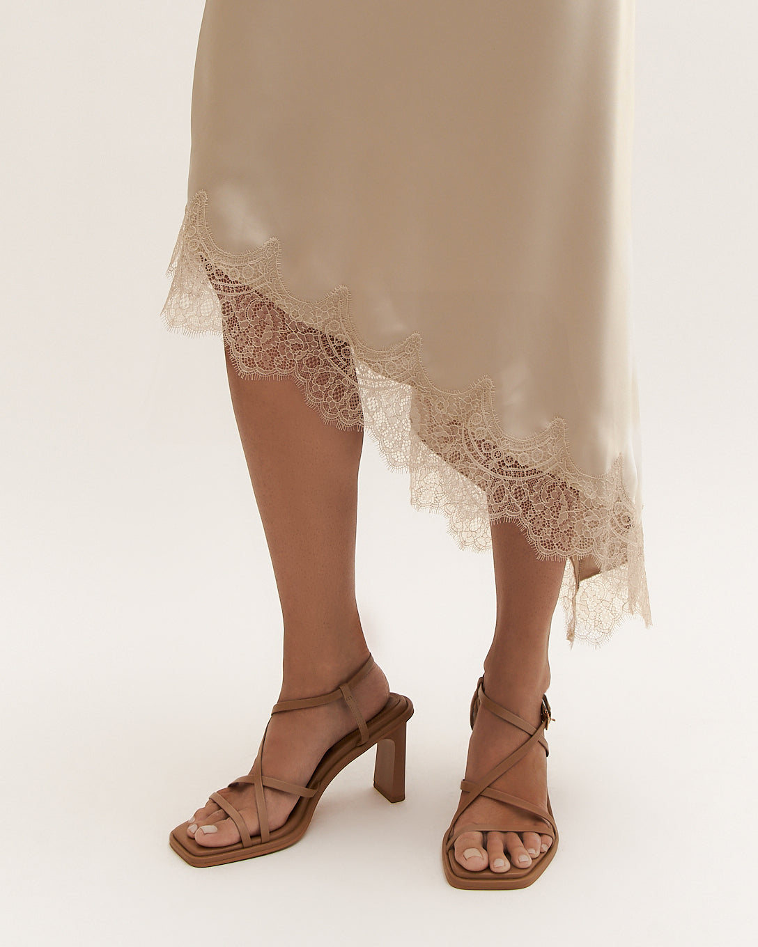 BASK HIGH HEEL SANDALS TAN LEATHER