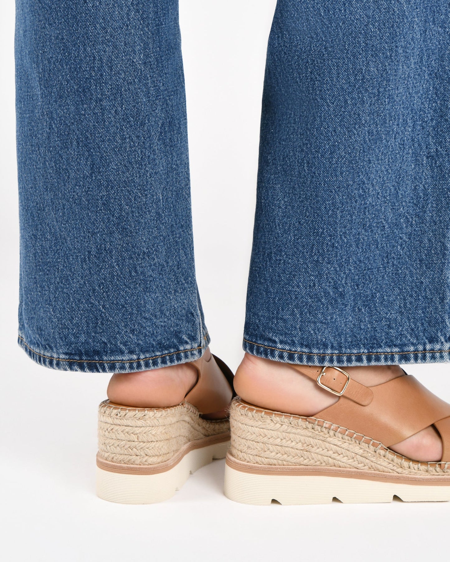 KIMBERLEY MID WEDGE SANDALS TAN LEATHER