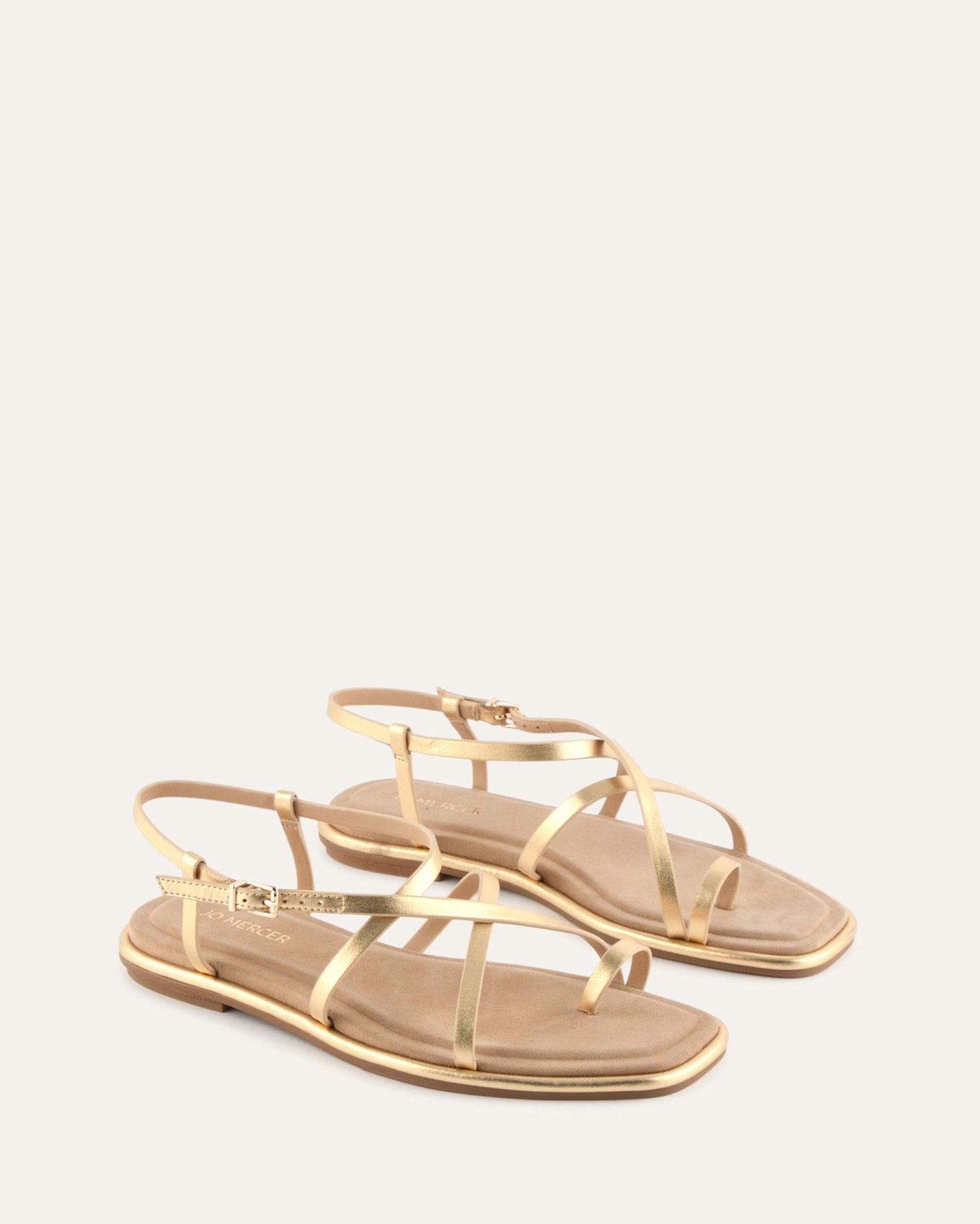 AVEN FLAT SANDALS GOLD LEATHER