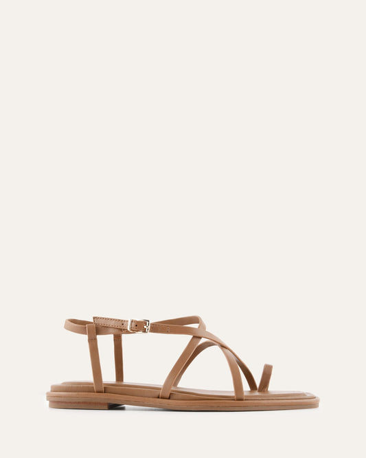 AVEN FLAT SANDALS TUSCAN TAN LEATHER