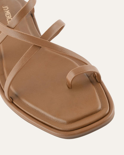 AVEN FLAT SANDALS TUSCAN TAN LEATHER