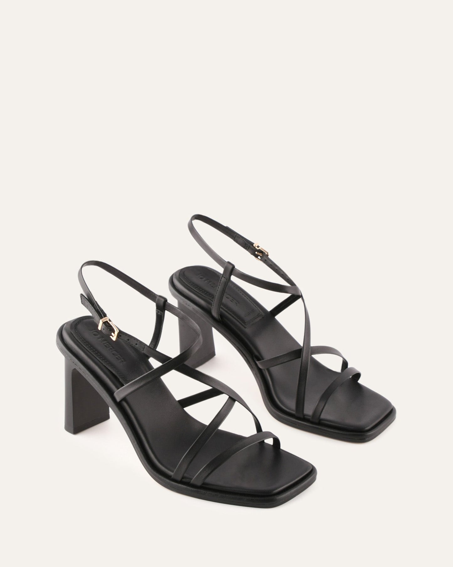 BASK HIGH HEEL SANDALS BLACK LEATHER