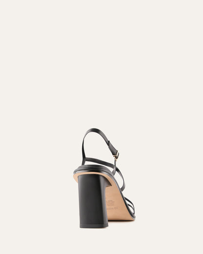 BASK HIGH HEEL SANDALS BLACK LEATHER