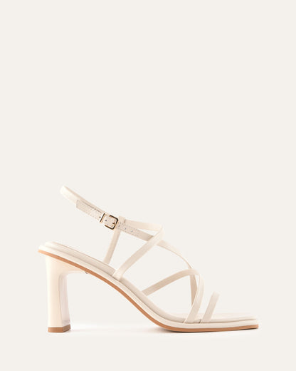 BASK HIGH HEEL SANDALS OFF WHITE LEATHER