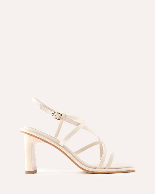BASK HIGH HEEL SANDALS OFF WHITE LEATHER