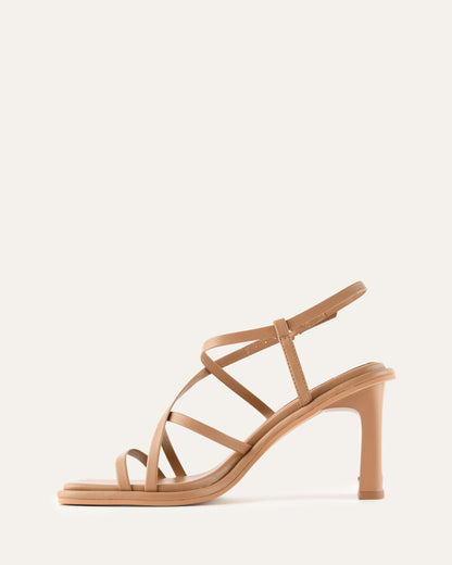 BASK HIGH HEEL SANDALS TAN LEATHER