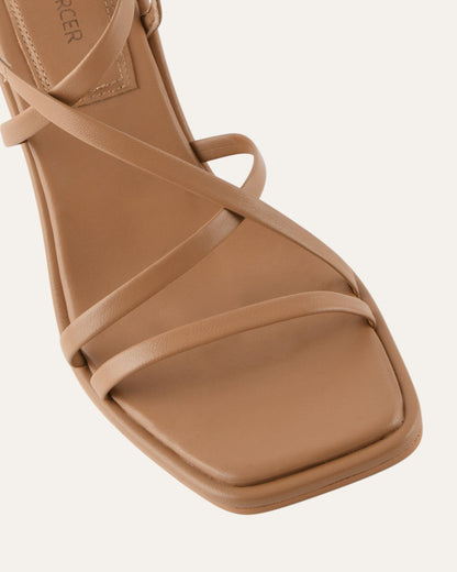BASK HIGH HEEL SANDALS TAN LEATHER