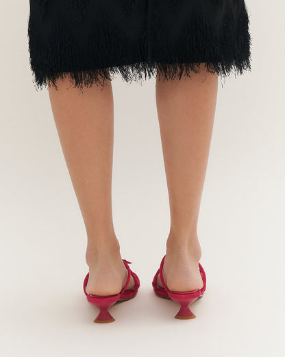 BLAZE MID HEEL SANDALS FUCHSIA SUEDE