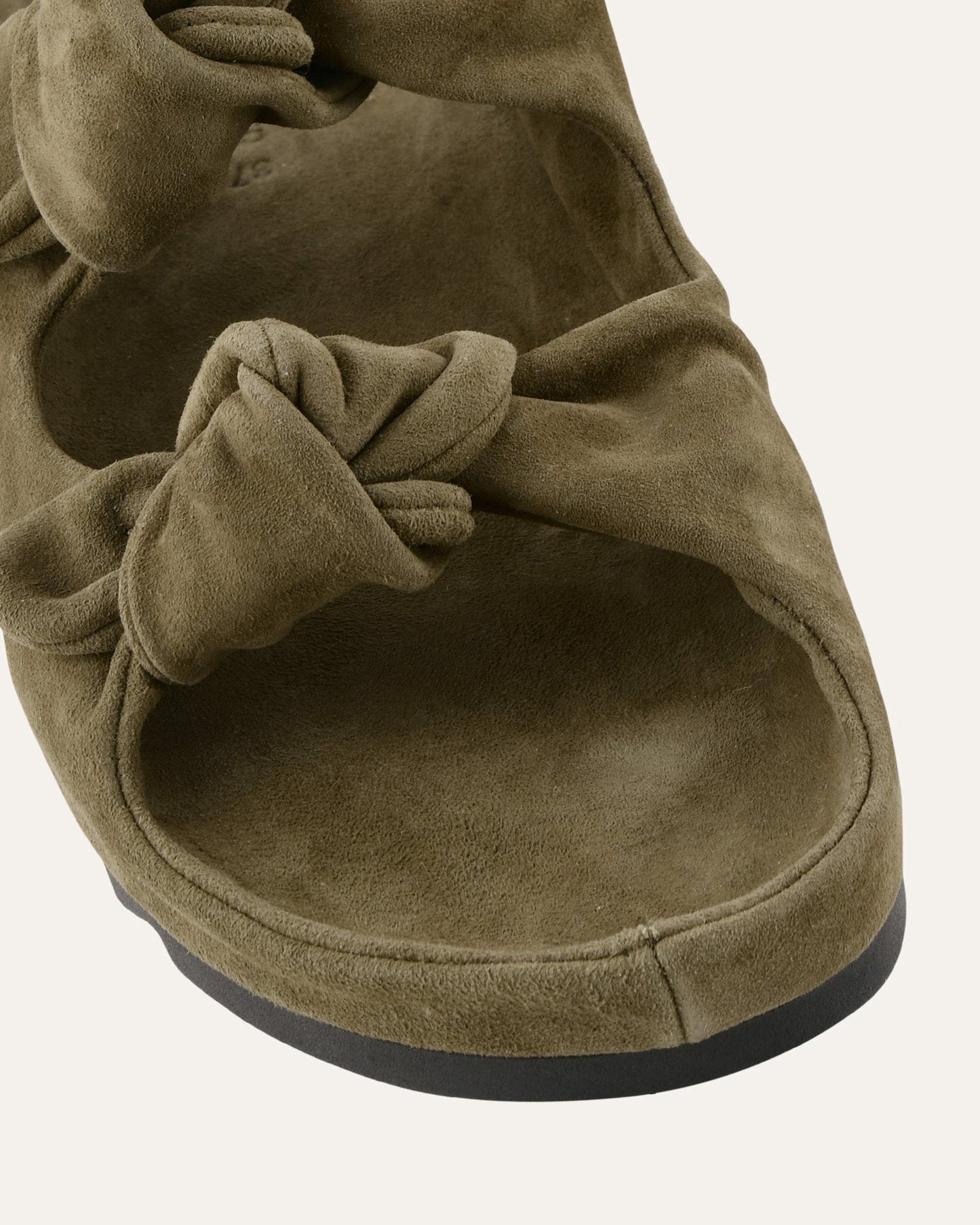 BLOSSOM FLAT SANDALS OLIVE SUEDE