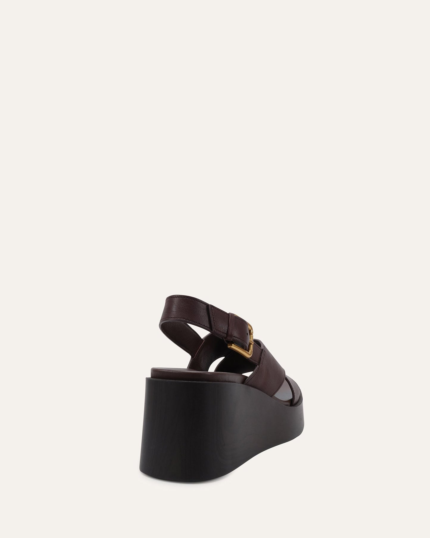 CADEY MID WEDGE SANDALS CHESTNUT LEATHER