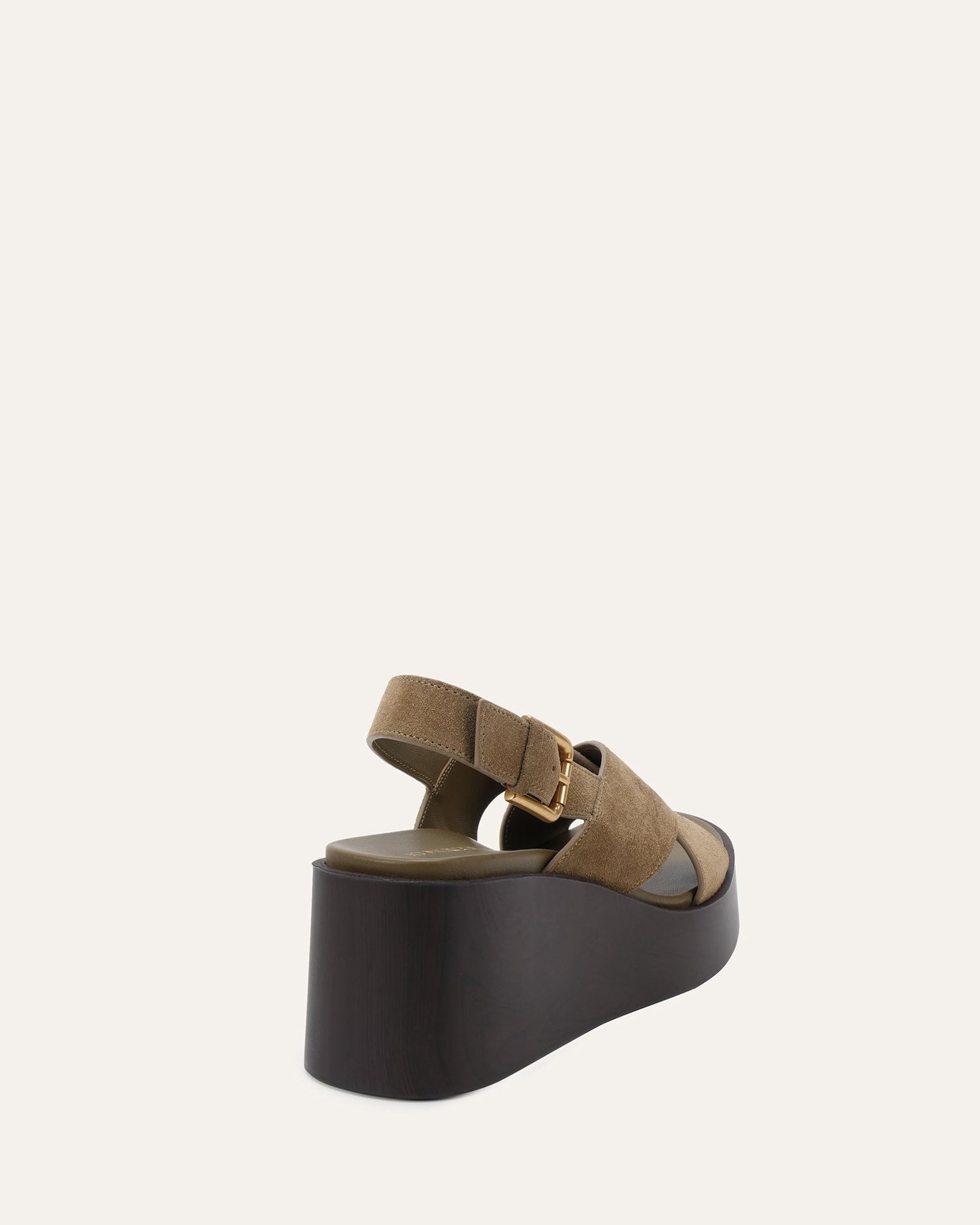 CADEY MID WEDGE SANDALS OLIVE SUEDE