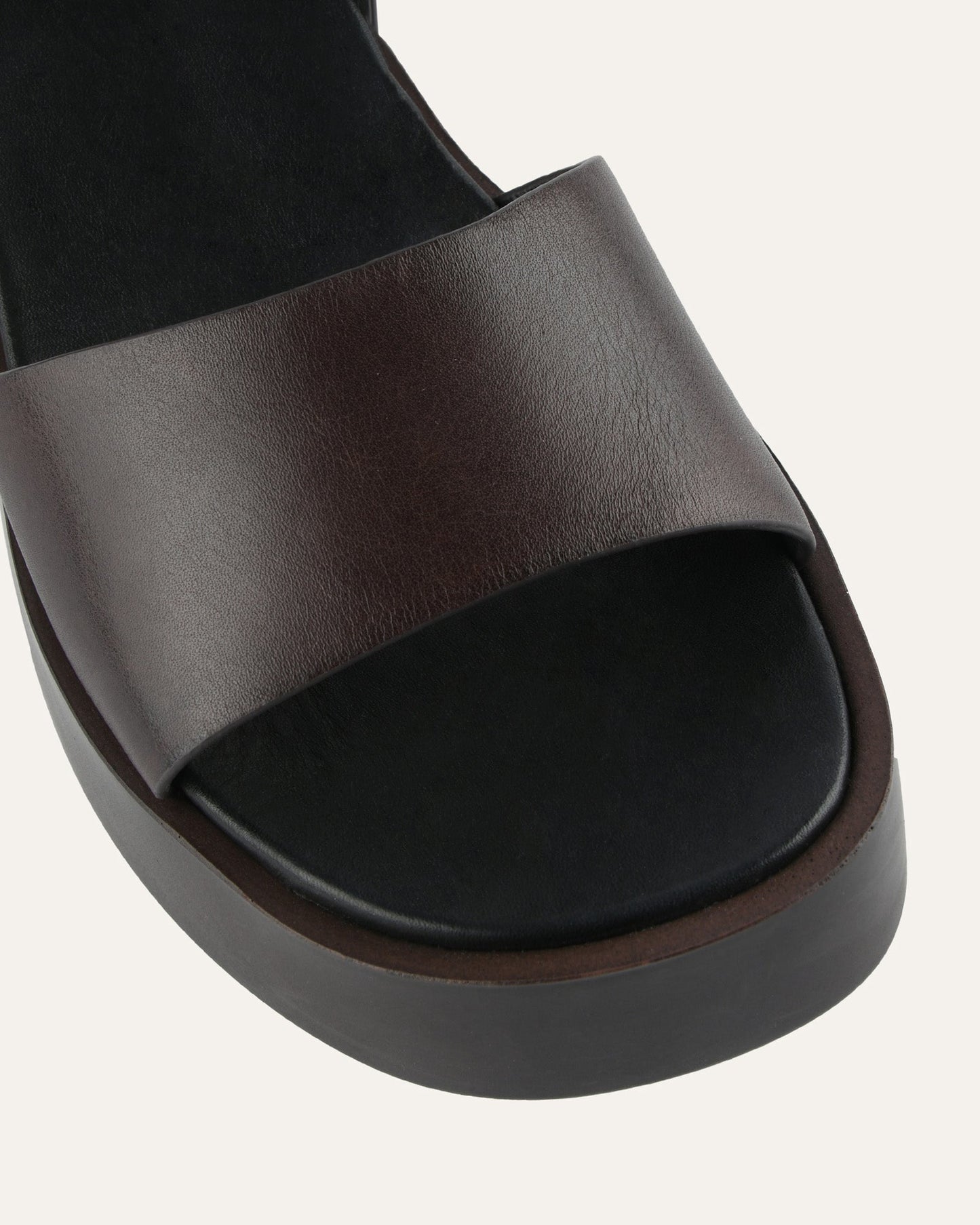 CASSIE MID WEDGE SANDALS CHESTNUT LEATHER