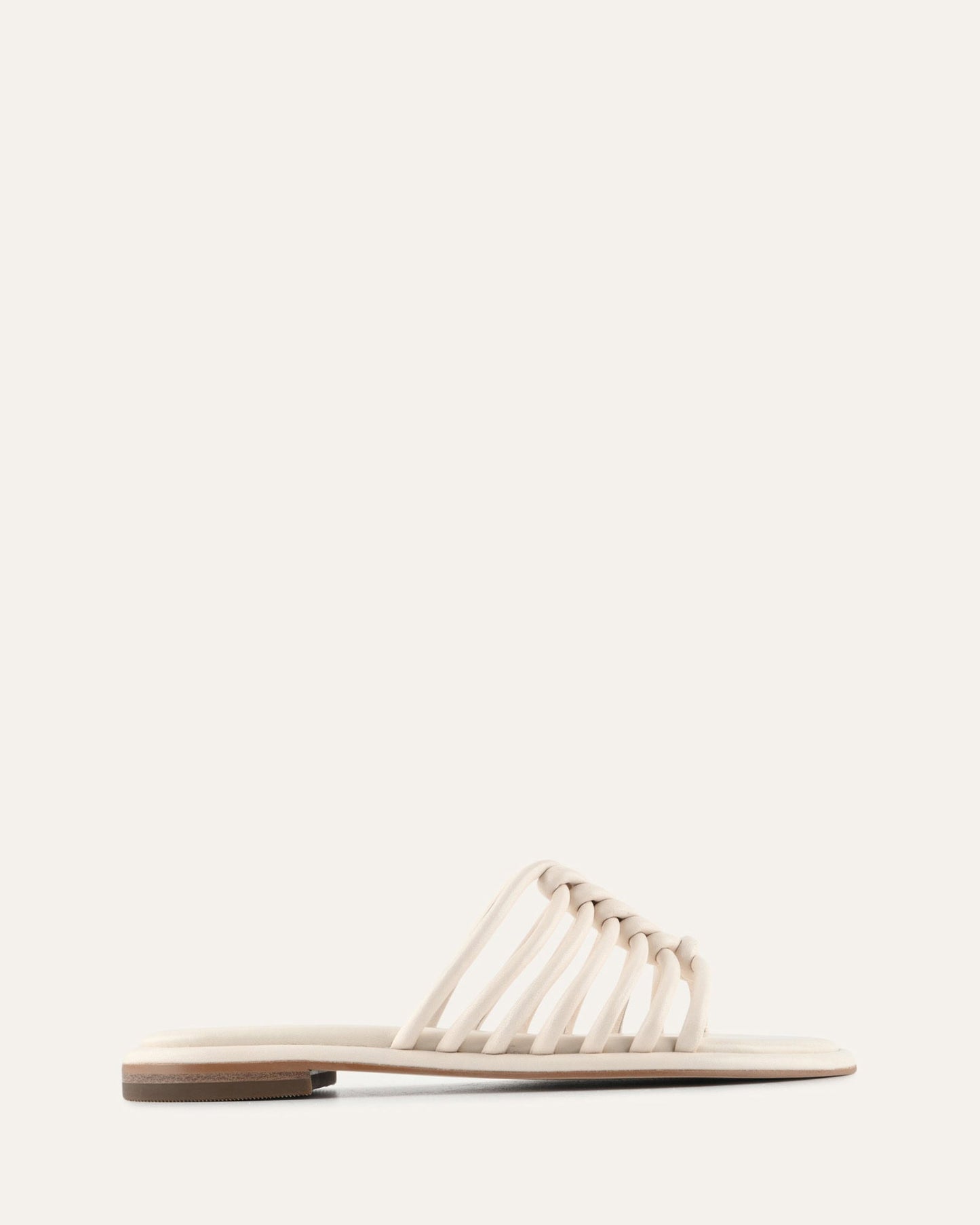 CHIA FLAT SANDALS OFF WHITE LEATHER