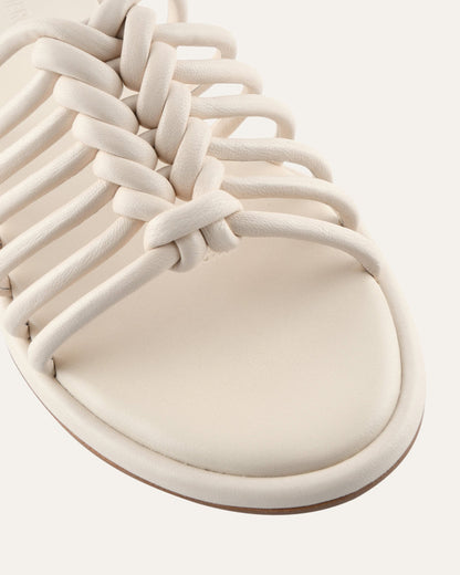 CHIA FLAT SANDALS OFF WHITE LEATHER