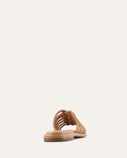 CHIA FLAT SANDALS TUSCAN TAN LEATHER