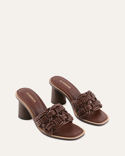 CIELO MID HEEL SANDALS PECAN LEATHER