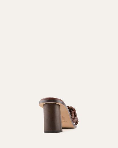 CIELO MID HEEL SANDALS PECAN LEATHER