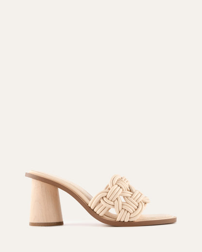 CIELO MID HEEL SANDALS VANILLA LEATHER