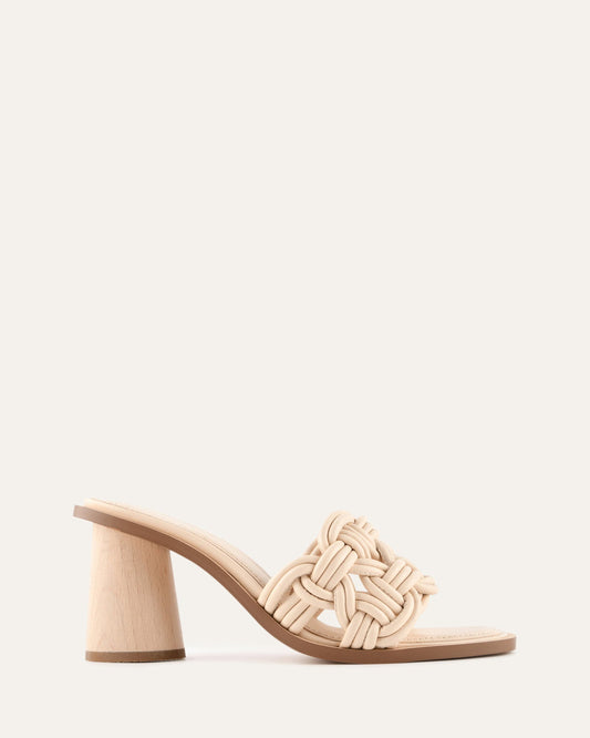 CIELO MID HEEL SANDALS VANILLA LEATHER