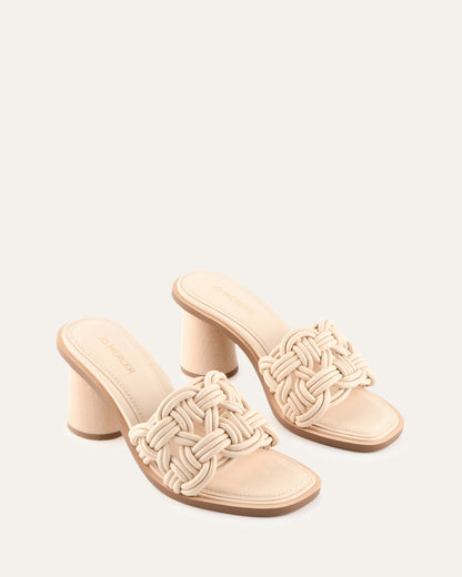 CIELO MID HEEL SANDALS VANILLA LEATHER