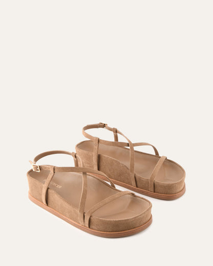 ELK FLAT SANDALS LATTE SUEDE