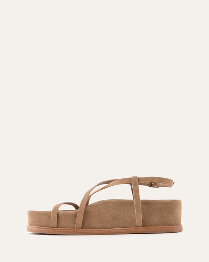 ELK FLAT SANDALS LATTE SUEDE