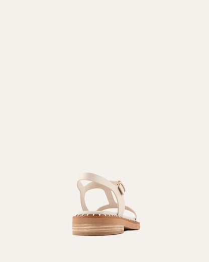 ELODIE FLAT SANDALS OFF WHITE LEATHER