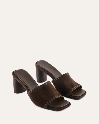 ELSA MID SANDALS CHOCOLATE SUEDE