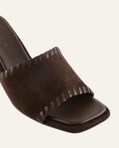 ELSA MID SANDALS CHOCOLATE SUEDE
