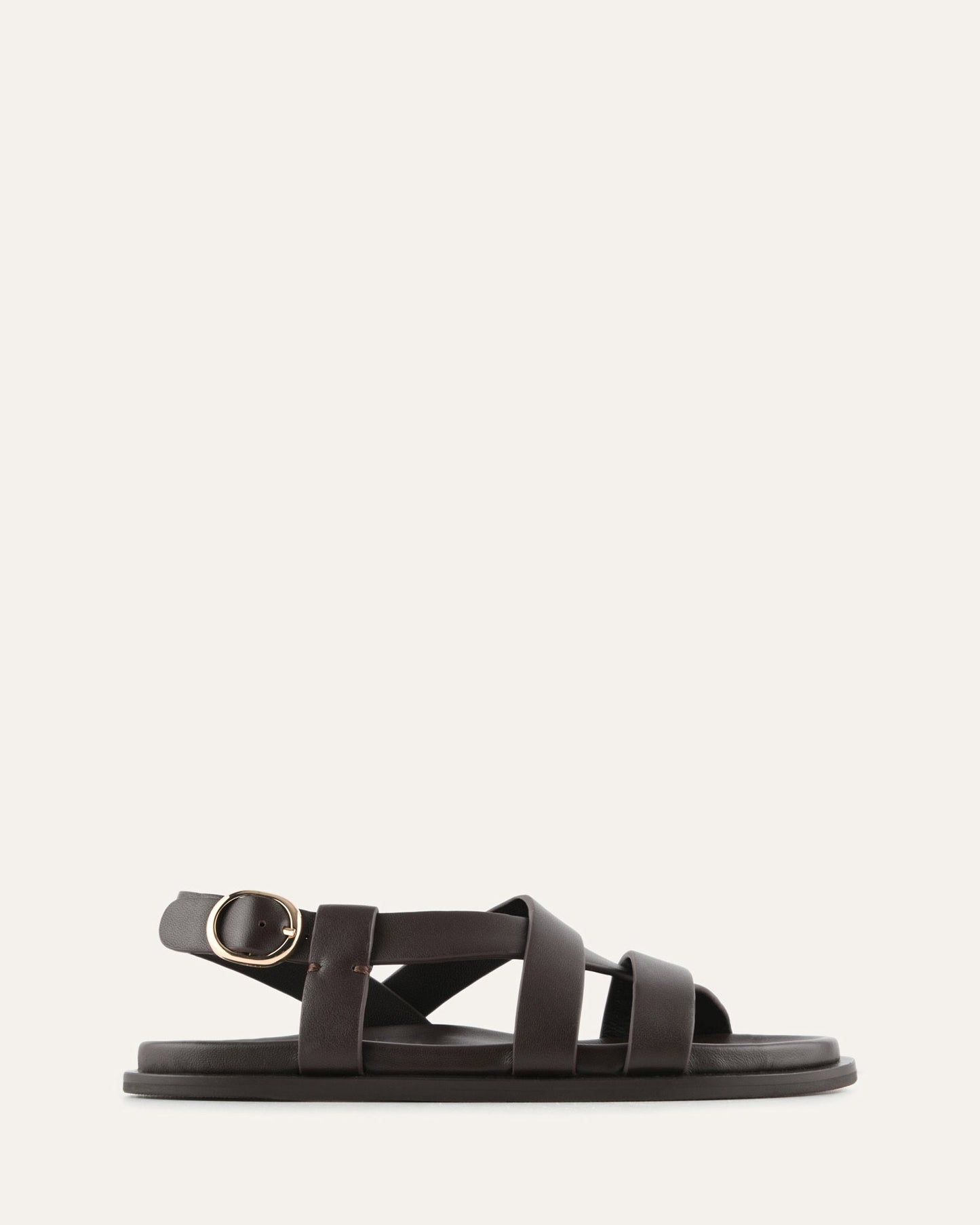 FALCON FLAT SANDALS BITTER CHOC LEATHER