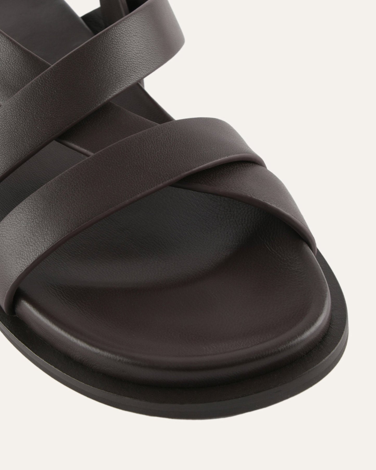 FALCON FLAT SANDALS BITTER CHOC LEATHER