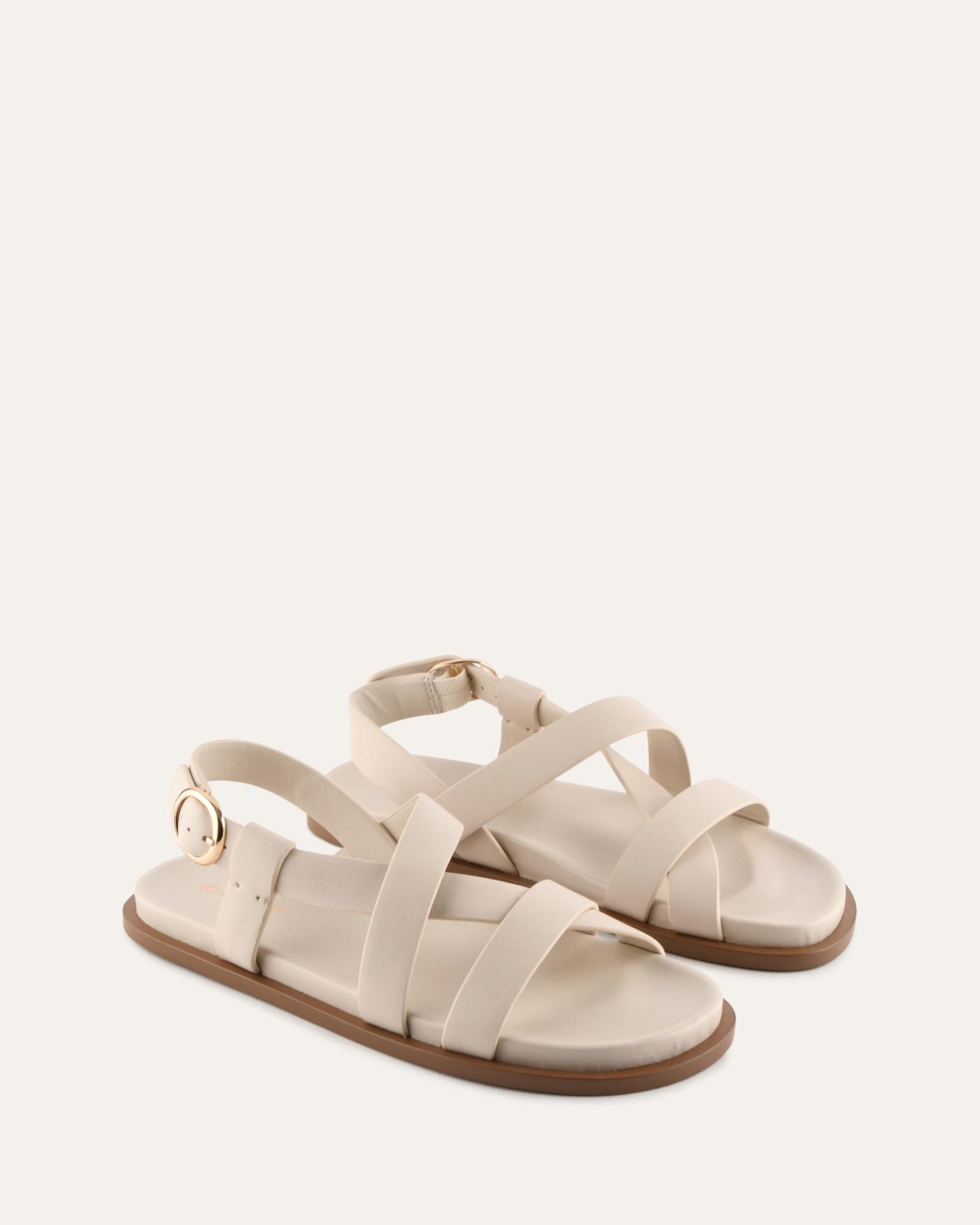 FALCON FLAT SANDALS MILK WHITE LEATHER