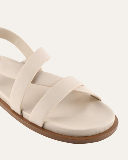 FALCON FLAT SANDALS MILK WHITE LEATHER