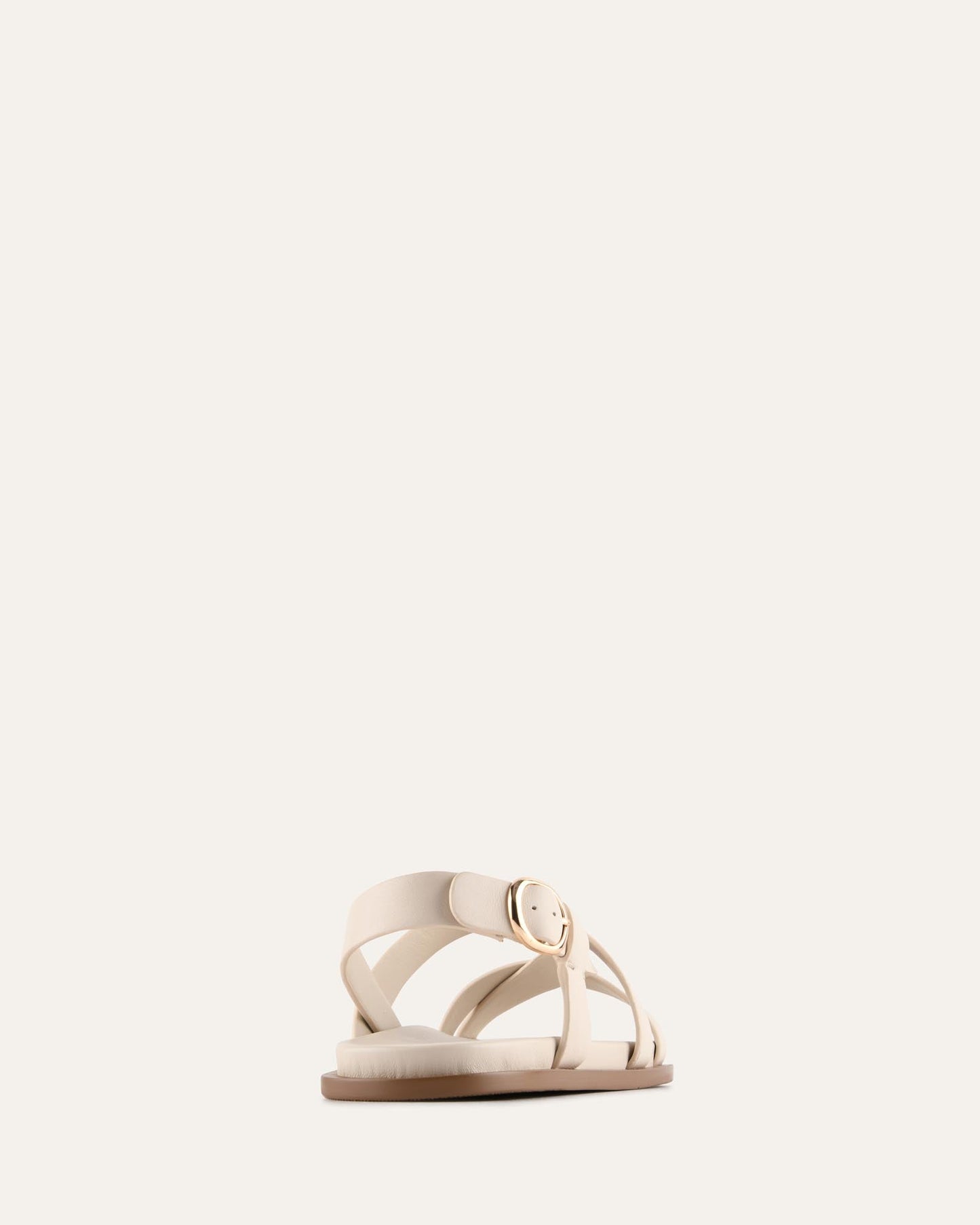 FALCON FLAT SANDALS MILK WHITE LEATHER