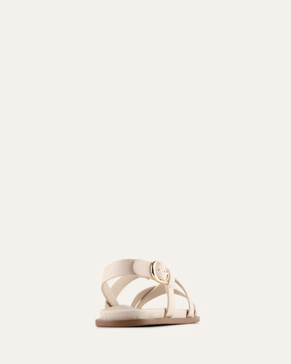 FALCON FLAT SANDALS MILK WHITE LEATHER
