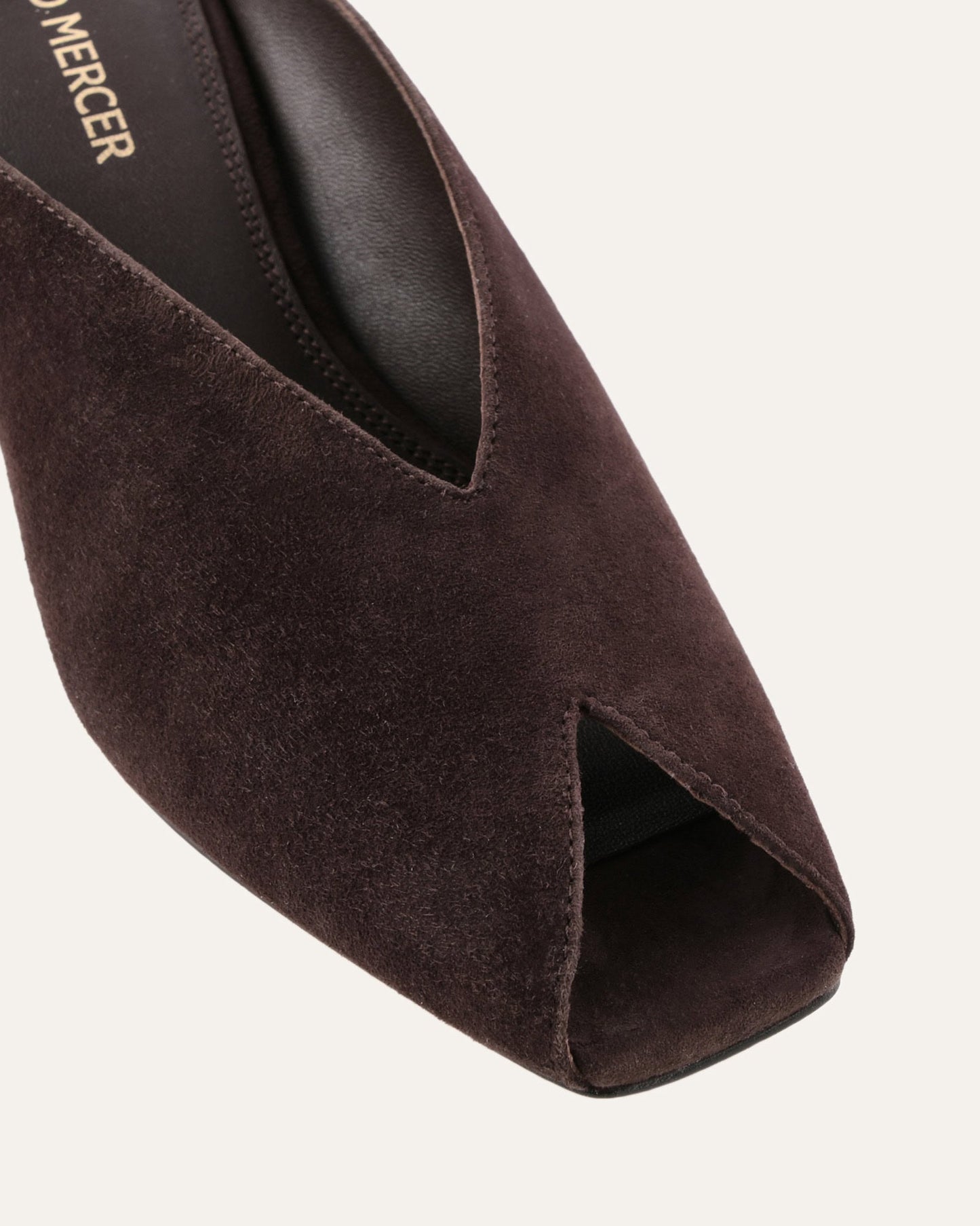 FERRIS MID HEEL SANDALS BITTER CHOC SUEDE