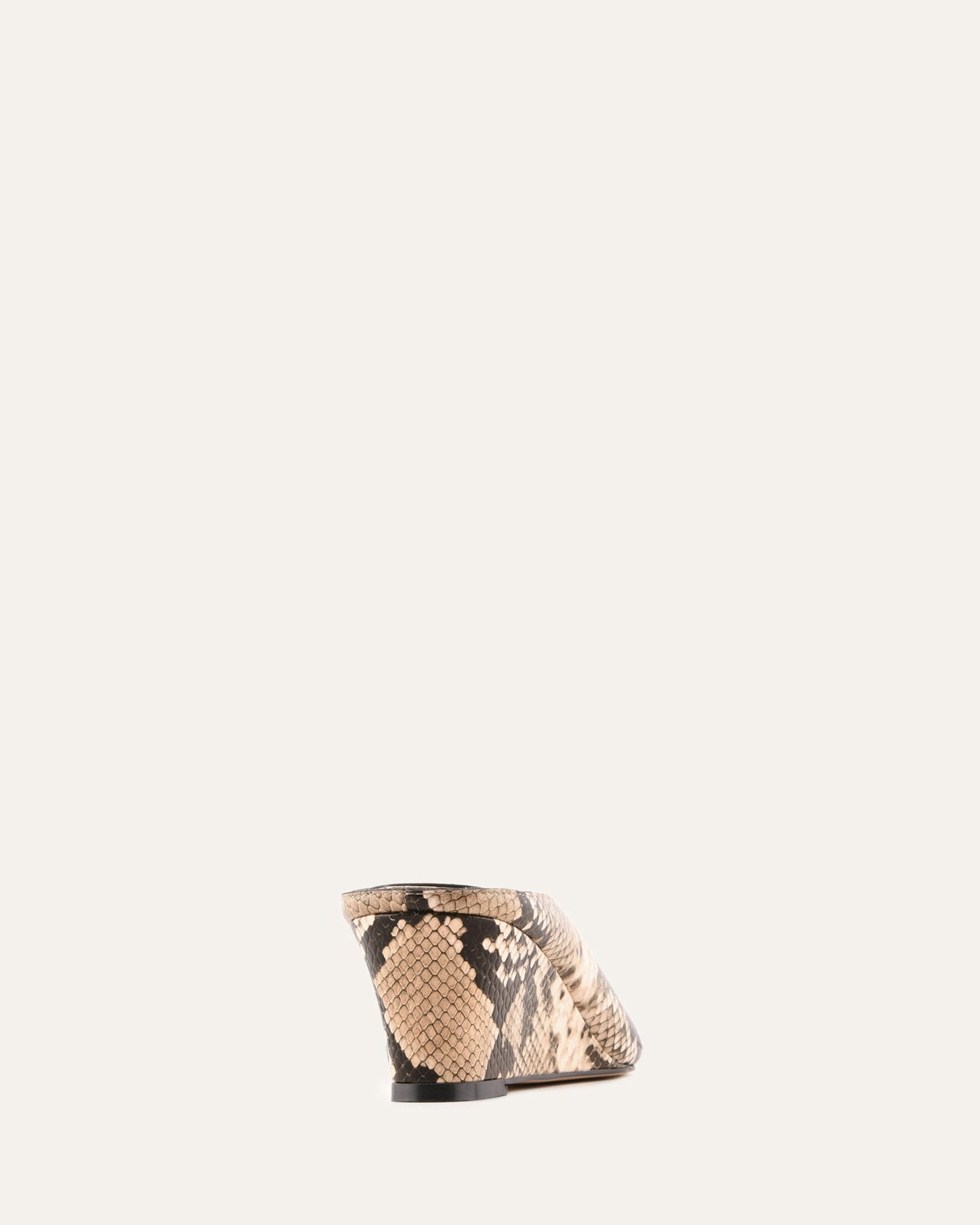FERRIS MID HEEL SANDALS BEIGE SNAKE PRINT LEATHER