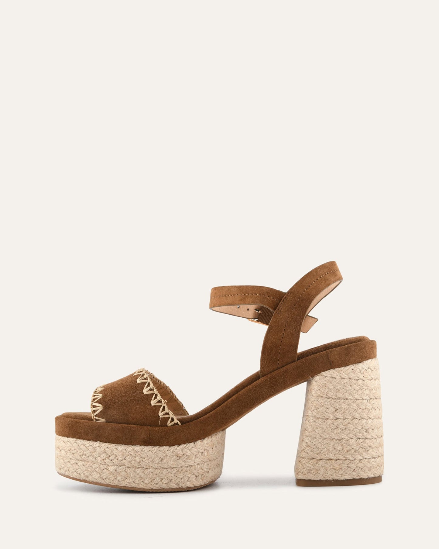 FISHER HIGH HEEL PLATFORM SANDALS BISCUIT SUEDE