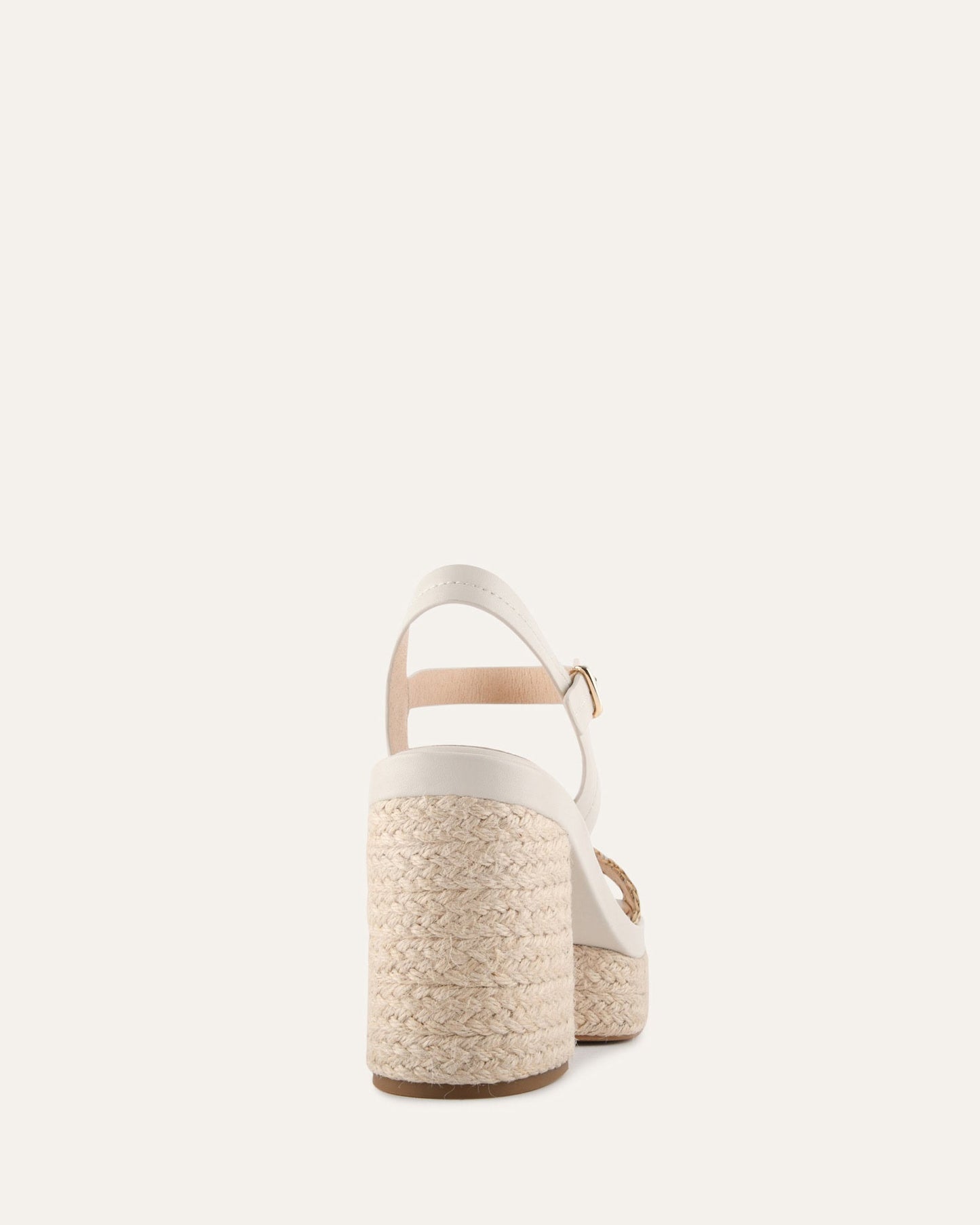 FISHER HIGH HEEL PLATFORM SANDALS OFF WHITE LEATHER