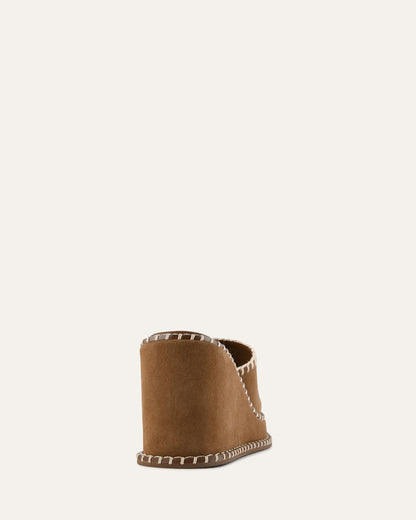 FRANKIE HIGH WEDGE SANDALS BISCUIT SUEDE