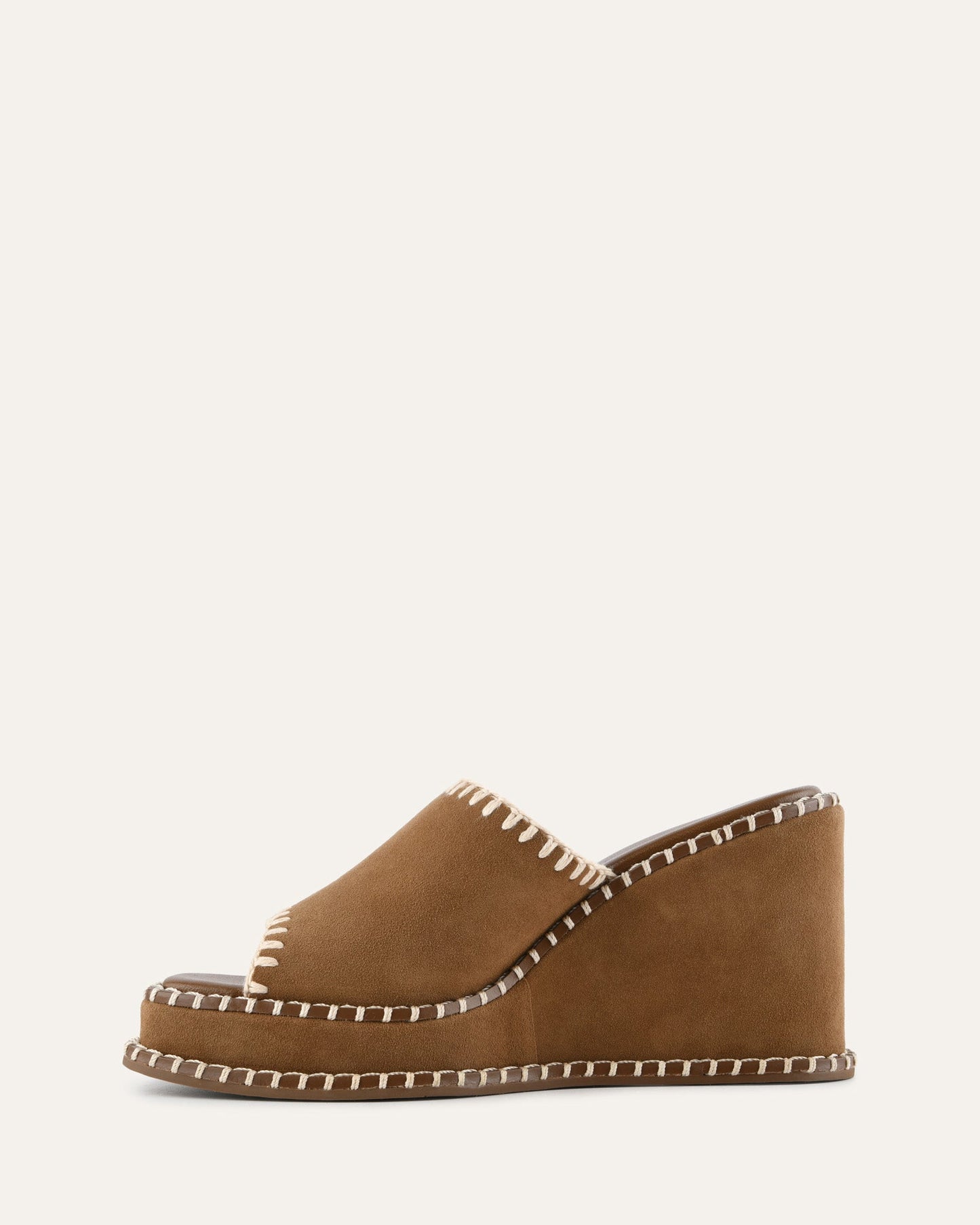 FRANKIE HIGH WEDGE SANDALS BISCUIT SUEDE