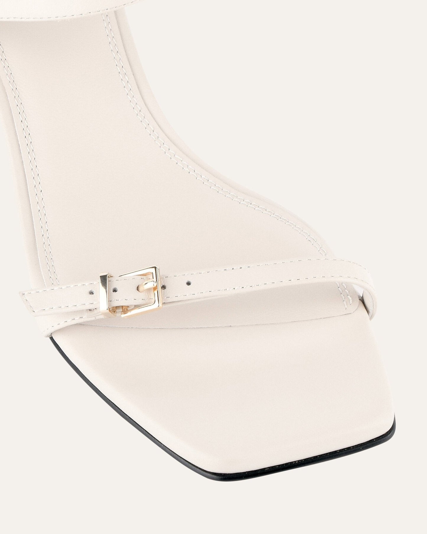 GIANNI MID HEEL SANDALS OFF WHITE LEATHER