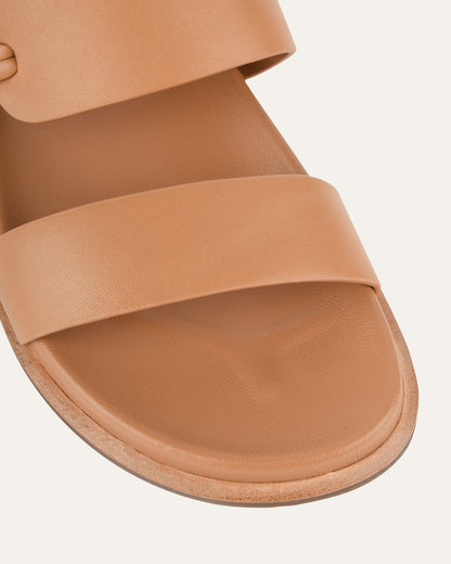 HAYES FLAT SANDALS TOFFEE LEATHER