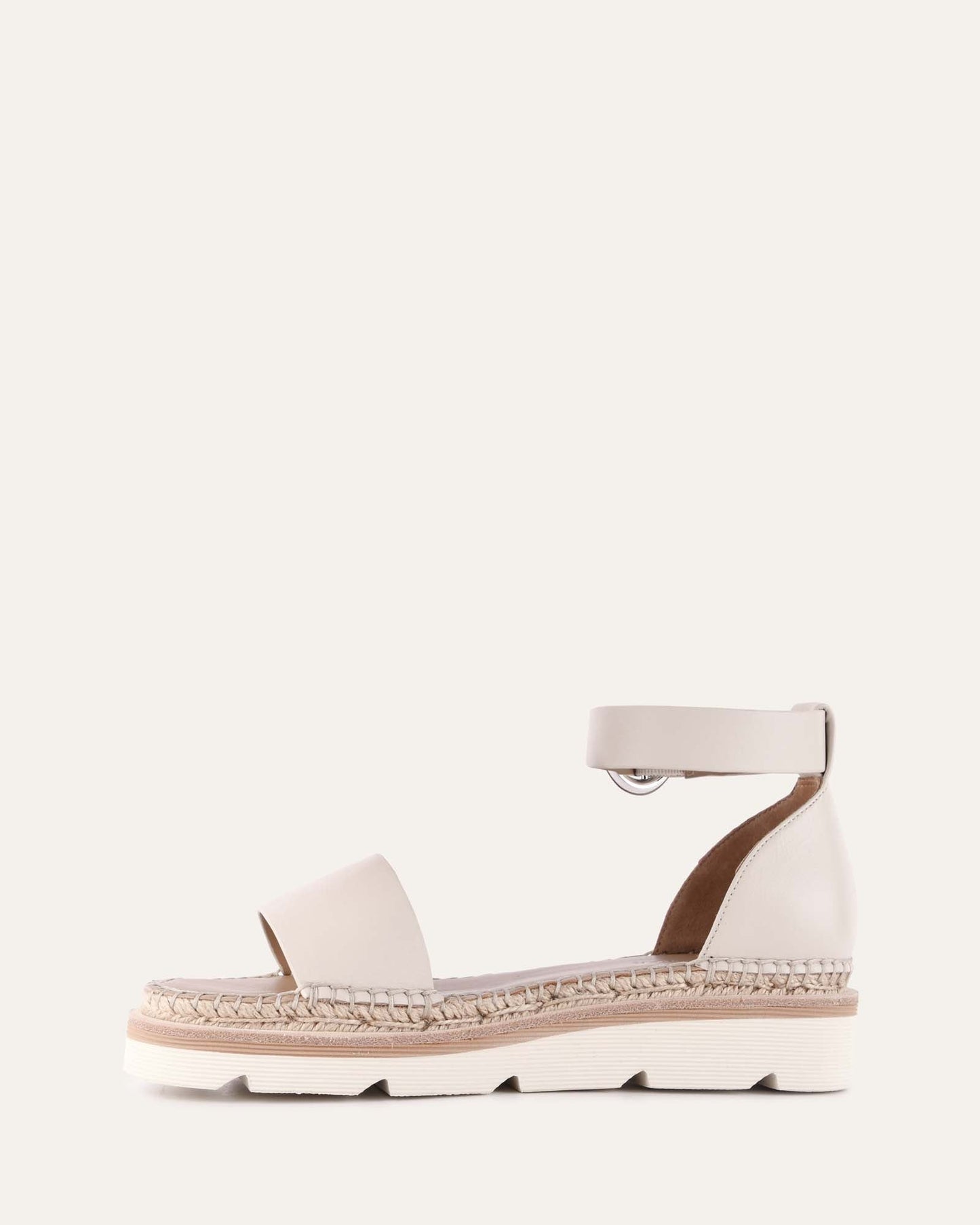 IVY FLAT SANDALS OFF WHITE LEATHER