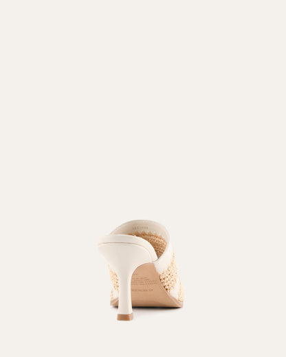 KEATING MID HEEL SANDALS OFF WHITE LEATHER