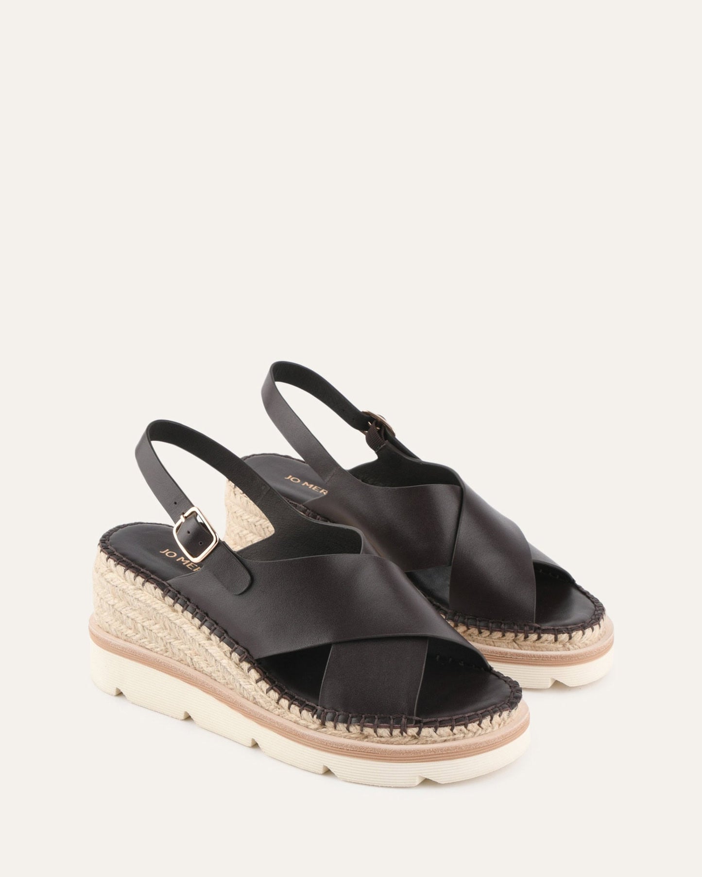 KIMBERLEY MID WEDGE SANDALS BITTER CHOC LEATHER