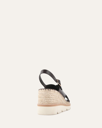 KIMBERLEY MID WEDGE SANDALS BITTER CHOC LEATHER