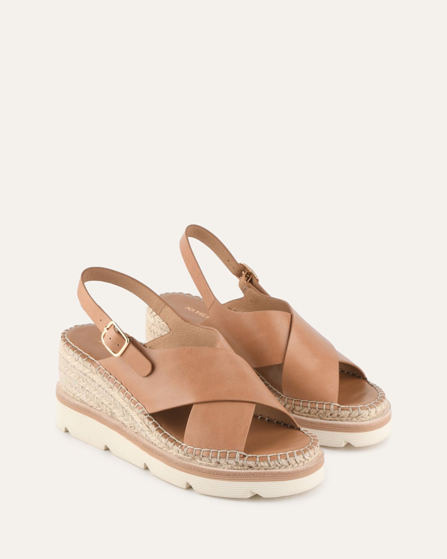 KIMBERLEY MID WEDGE SANDALS TAN LEATHER