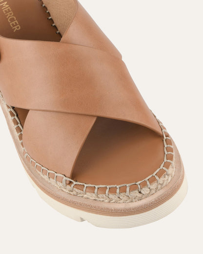 KIMBERLEY MID WEDGE SANDALS TAN LEATHER